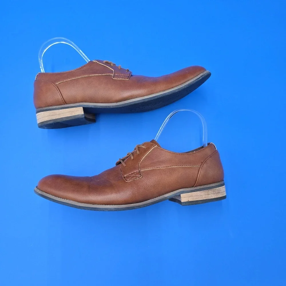 Gino‎ Pheroni  Men's Eric Brown Leather Lace-Up Oxford Shoes Sz 9.5